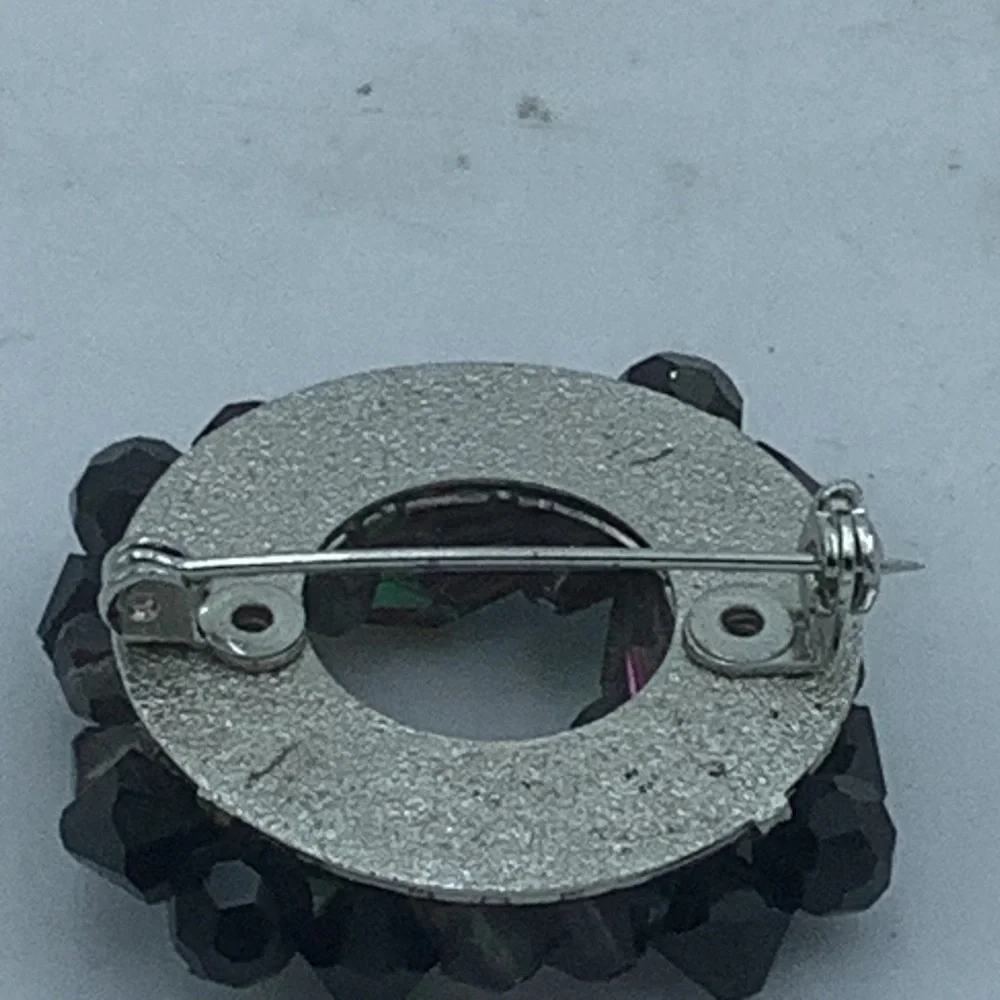 Square Black/Multicolor Brooch